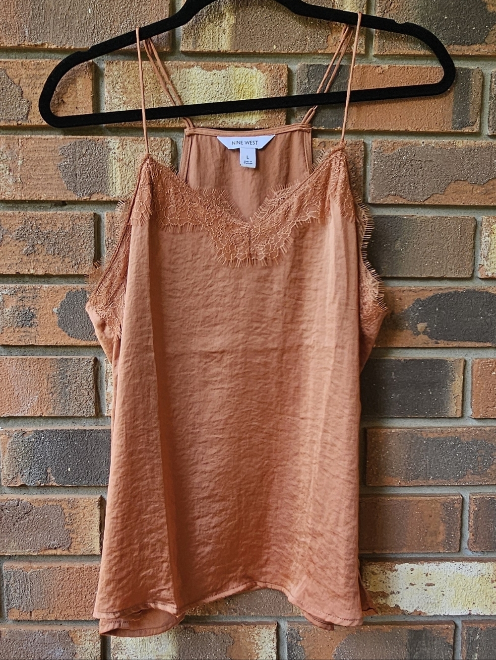 Nine West Lace Trim Satin Cami